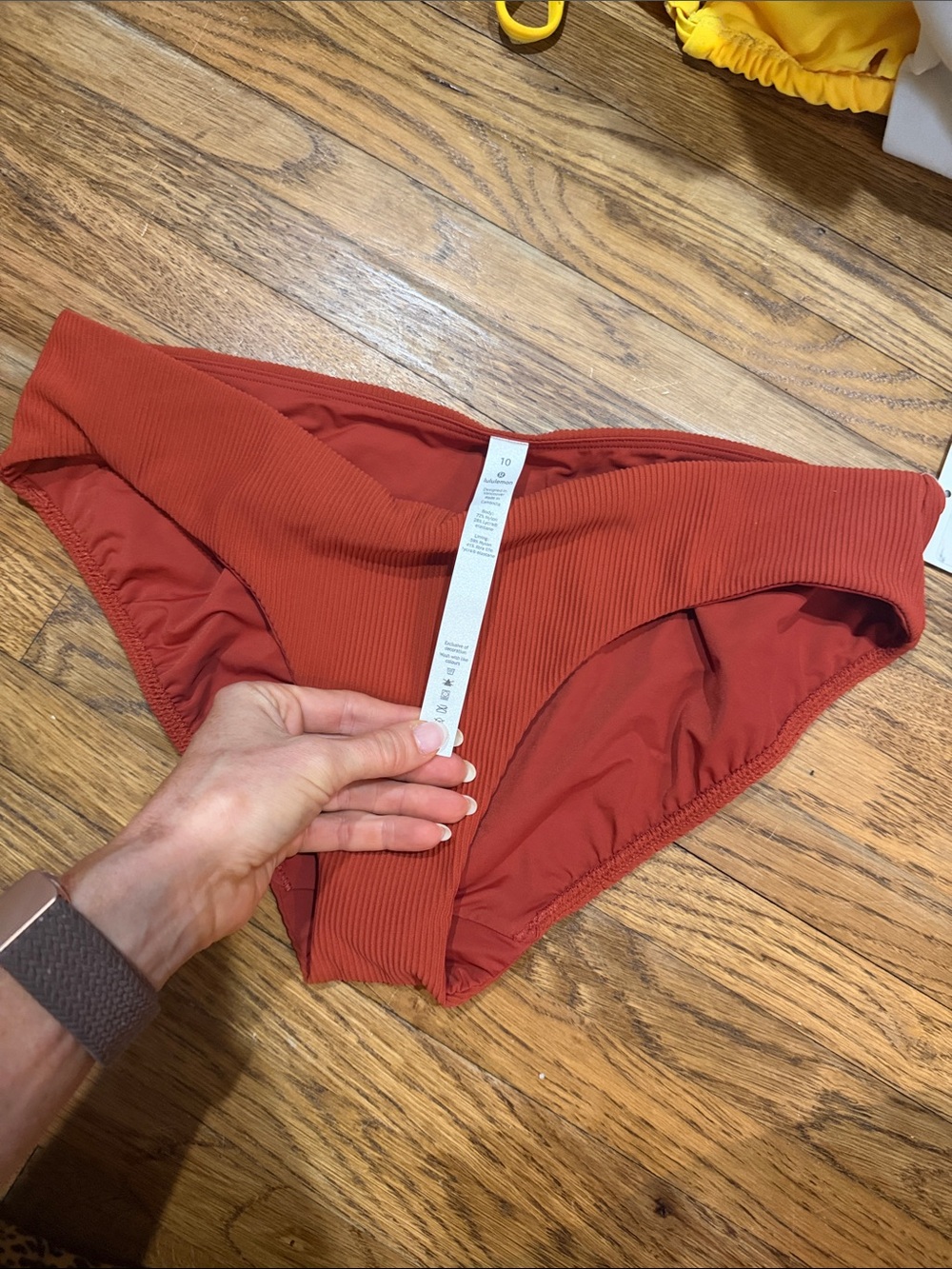 Rust Ribbed Bikini Bottoms - Picture 2 of 2